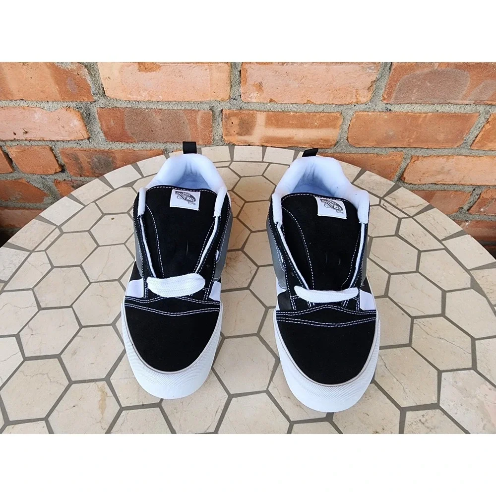 Sz 10 Vans Mega Check Knu Skool Skate Sneakers Mens Black White Checkerboard